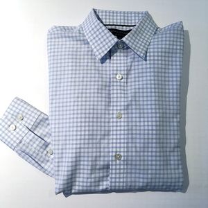 Banana Republic Mens S Dress Shirt Blue Plaid Untucked